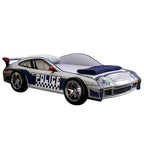 Twin Quessa Police Car Kids' Bed with Led Headlight Chair Black/White - HOMES: Inside + Out