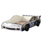 Lit enfant voiture de police jumeaux avec chaise phare LED Noir/Blanc