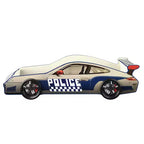 Lit enfant voiture de police jumeaux avec chaise phare LED Noir/Blanc