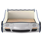 Lit enfant voiture de police jumeaux avec chaise phare LED Noir/Blanc