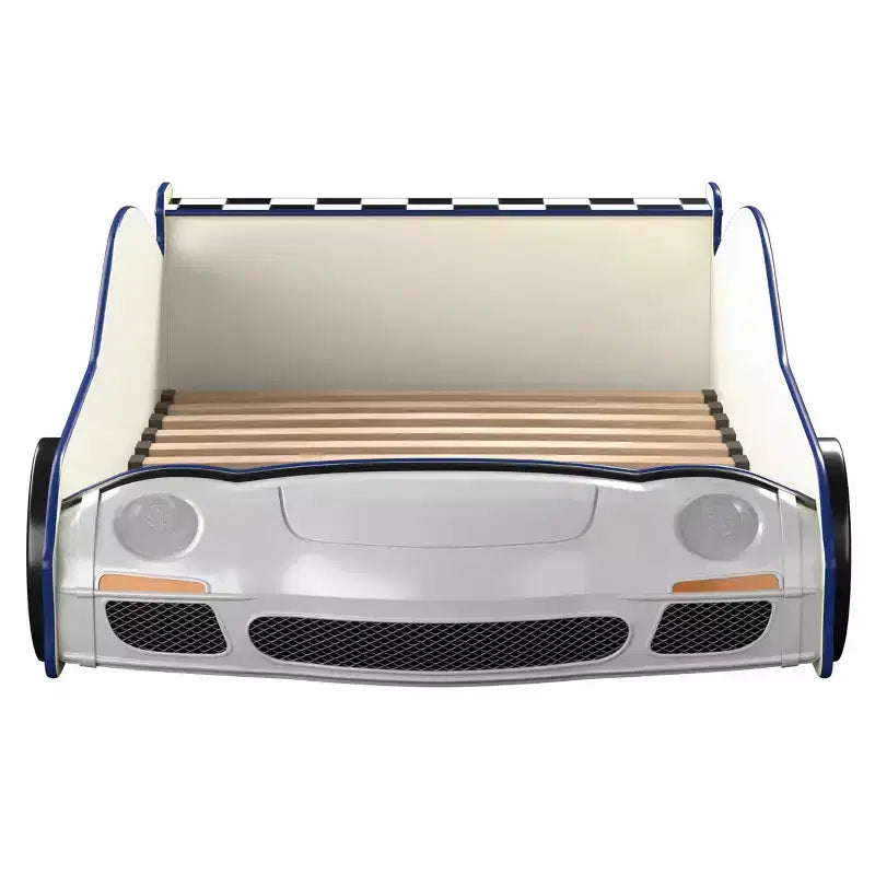 Lit enfant voiture de police jumeaux avec chaise phare LED Noir/Blanc