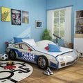 Lit enfant voiture de police jumeaux avec chaise phare LED Noir/Blanc