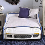 Lit enfant voiture de police jumeaux avec chaise phare LED Noir/Blanc