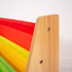Étagère de rangement 4 niveaux pour livres d'enfants Naturel/Arc-en-ciel : Étagère à livres en tissu, Présentoir pour tout-petits