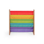 Étagère de rangement 4 niveaux pour livres d'enfants Naturel/Arc-en-ciel : Étagère à livres en tissu, Présentoir pour tout-petits