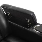 Fauteuil inclinable électrique pivotant 270° en similicuir avec tablette, support de téléphone, port USB et fonction bascule pour un confort home cinéma