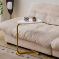 MAYEERTY 2-Piece White C-Shaped Side Table for Couch & Small Spaces
