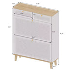 Meuble à Chaussures avec 2 Tiroirs Basculants, Meuble à Chaussures Étroit et Discret, Organisateur de Chaussures Autonome pour Couloir, Salon, Appartement