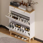 Meuble à Chaussures avec 2 Tiroirs Basculants, Meuble à Chaussures Étroit et Discret, Organisateur de Chaussures Autonome pour Couloir, Salon, Appartement