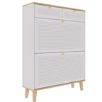 Meuble à Chaussures avec 2 Tiroirs Basculants, Meuble à Chaussures Étroit et Discret, Organisateur de Chaussures Autonome pour Couloir, Salon, Appartement