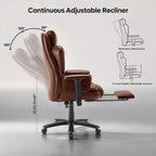 Fauteuil de bureau inclinable confortable, chaise de bureau robuste avec repose-pieds, fauteuil de direction inclinable avec soutien lombaire réglable