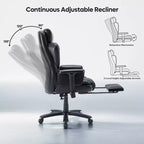 Fauteuil de bureau inclinable confortable, chaise de bureau robuste avec repose-pieds, fauteuil de direction inclinable avec soutien lombaire réglable