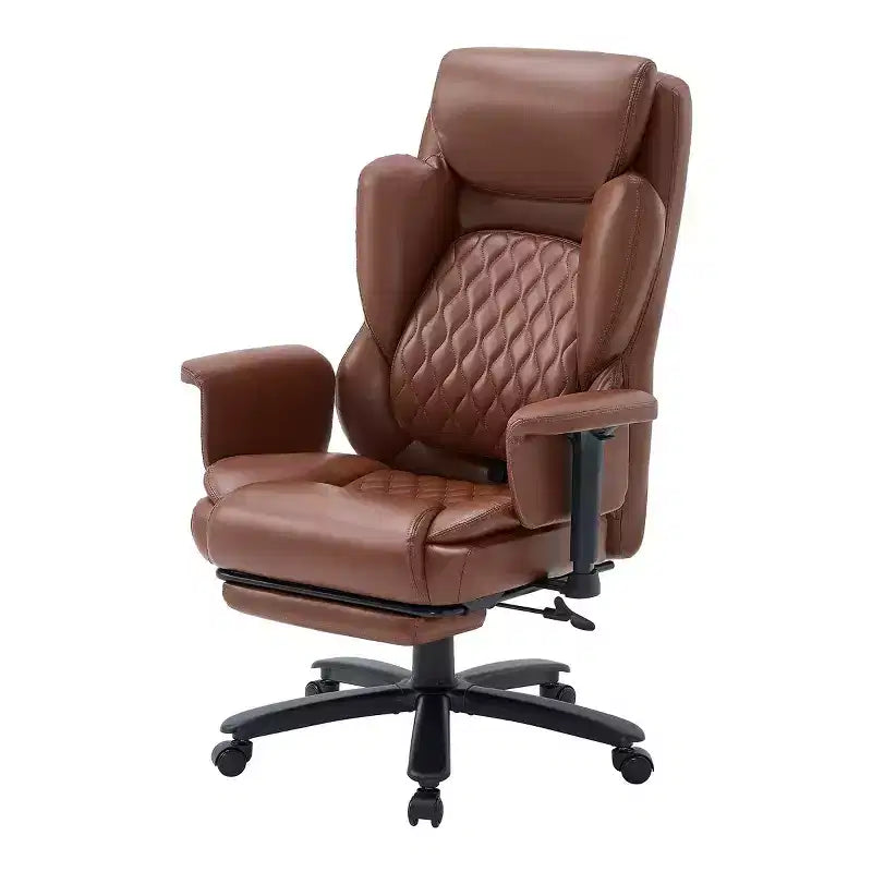 Fauteuil de bureau inclinable confortable, chaise de bureau robuste avec repose-pieds, fauteuil de direction inclinable avec soutien lombaire réglable