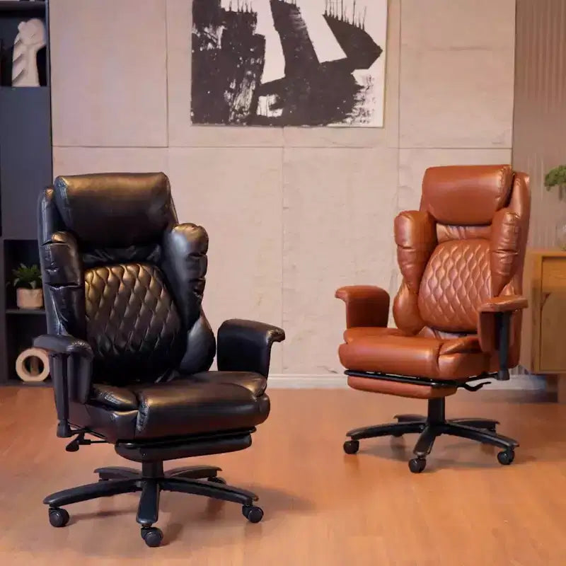 Fauteuil de bureau inclinable confortable, chaise de bureau robuste avec repose-pieds, fauteuil de direction inclinable avec soutien lombaire réglable
