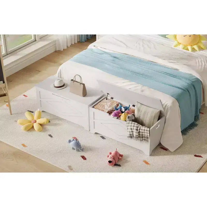 39.4 Coffre de Rangement, Coffre à Jouets avec 2 Charnières de Sécurité, Banc de Rangement, Banc à Chaussures, Supporte 136 kg, pour Salon, Entrée