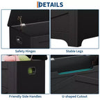 39.4 Coffre de Rangement, Coffre à Jouets avec 2 Charnières de Sécurité, Banc de Rangement, Banc à Chaussures, Supporte 136 kg, pour Salon, Entrée