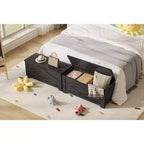 39.4 Coffre de Rangement, Coffre à Jouets avec 2 Charnières de Sécurité, Banc de Rangement, Banc à Chaussures, Supporte 136 kg, pour Salon, Entrée