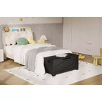 39.4 Coffre de Rangement, Coffre à Jouets avec 2 Charnières de Sécurité, Banc de Rangement, Banc à Chaussures, Supporte 136 kg, pour Salon, Entrée