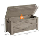 39.4 Coffre de Rangement, Coffre à Jouets avec 2 Charnières de Sécurité, Banc de Rangement, Banc à Chaussures, Supporte 136 kg, pour Salon, Entrée