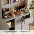 Garde-manger haut de cuisine de 71 po avec lumières LED et station de charge, armoire de garde-manger d'angle réglable avec étagère pour micro-ondes