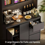 Garde-manger haut de cuisine de 71 po avec lumières LED et station de charge, armoire de garde-manger d'angle réglable avec étagère pour micro-ondes