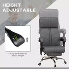 Fauteuil de bureau de massage exécutif avec 4 vibrations et chaleur, chaise croisée avec hauteur réglable, chaise pivotante à 360° pour la maison, le bureau, gris