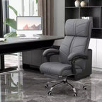 Fauteuil de bureau de massage exécutif avec 4 vibrations et chaleur, chaise croisée avec hauteur réglable, chaise pivotante à 360° pour la maison, le bureau, gris