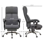 Fauteuil de bureau de massage exécutif avec 4 vibrations et chaleur, chaise croisée avec hauteur réglable, chaise pivotante à 360° pour la maison, le bureau, gris