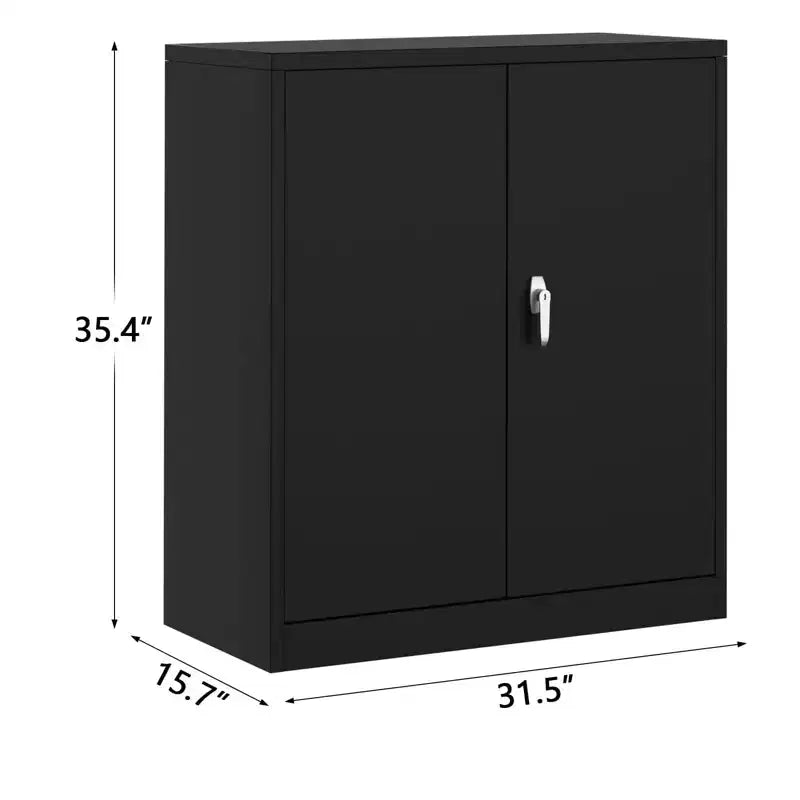 Armoire de rangement métallique avec serrure, armoire à outils robuste en acier de 90 cm avec étagères réglables