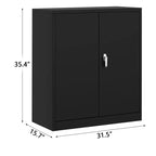 Armoire de rangement métallique avec serrure, armoire à outils robuste en acier de 90 cm avec étagères réglables