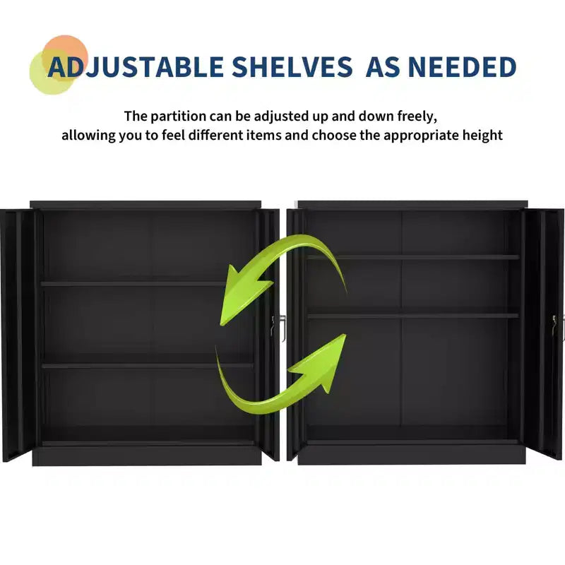 Armoire de rangement métallique avec serrure, armoire à outils robuste en acier de 90 cm avec étagères réglables