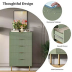 Commode à 5 tiroirs pour chambre à coucher, commode cannelée avec poignées, meuble de rangement pour chambre à coucher, salon, couloir