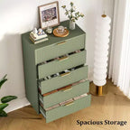 Commode à 5 tiroirs pour chambre à coucher, commode cannelée avec poignées, meuble de rangement pour chambre à coucher, salon, couloir