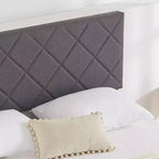 Cadre de lit Queen Size avec tête de lit réglable, cadre de lit rembourré avec 4 tiroirs de rangement, silencieux, pas besoin de sommier tapissier