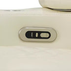 Fauteuil inclinable électrique en cuir avec chargement USB, rangement et porte-gobelet pour le salon, blanc