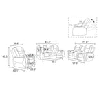 Fauteuil inclinable électrique en cuir avec chargement USB, rangement et porte-gobelet pour le salon, blanc