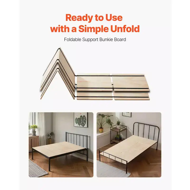 Sommier Bunkie jumeau, lattes de lit pliables de 1 cm avec connexion, support de matelas en bois pour lit jumeau, 8 pièces, couleur bois brûlé