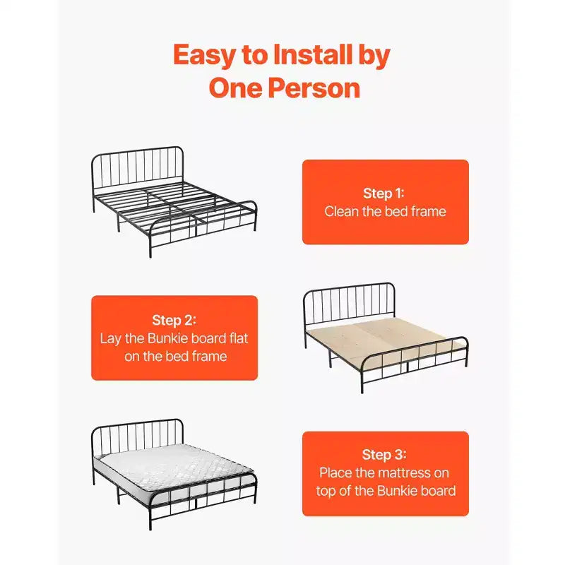 Sommier Bunkie jumeau, lattes de lit pliables de 1 cm avec connexion, support de matelas en bois pour lit jumeau, 8 pièces, couleur bois brûlé