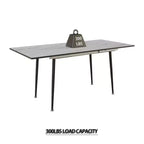 Table de cuisine carrée extensible 63 po pour 6 personnes, table à manger avec motif marbre, table pliante pour salle à manger, salon, blanc
