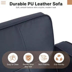 Canapé-lit convertible avec dossier réglable, fonctionne comme fauteuil inclinable et causeuse, coussins en mousse et ressorts, noir mat