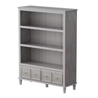 Meuble de rangement de cuisine gris rétro avec 3 étagères ouvertes et 4 tiroirs, buffet de salle à manger, organisateur de rangement pour cuisine et salle à manger