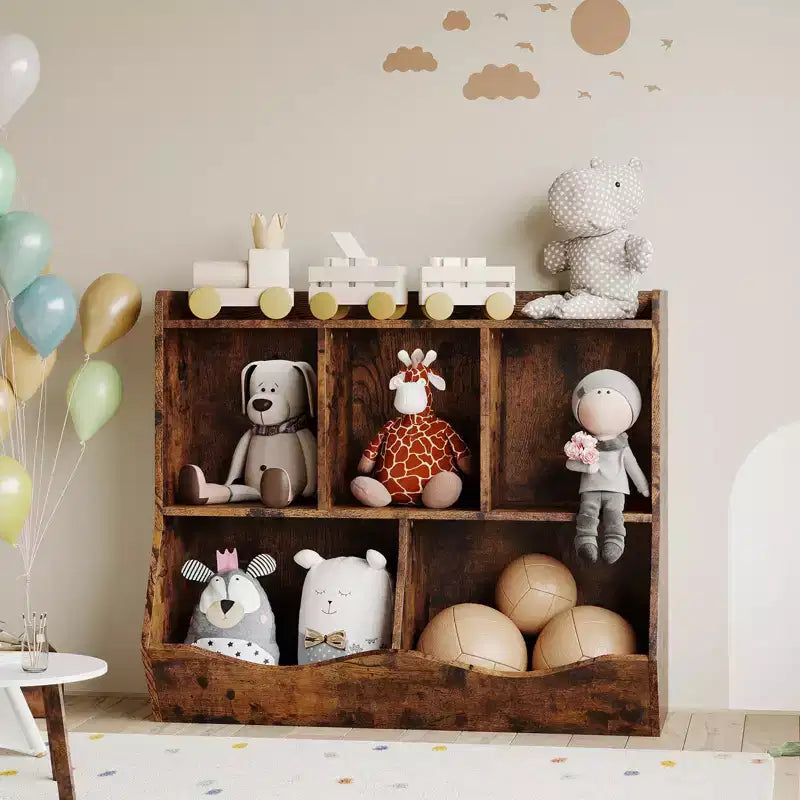 Organisateur de rangement et étagère en bois, porte-livres pour crèche, armoire pour maternelle, salle de jeux ou chambre (91,4 cm L x 29 cm l x 80 cm H)