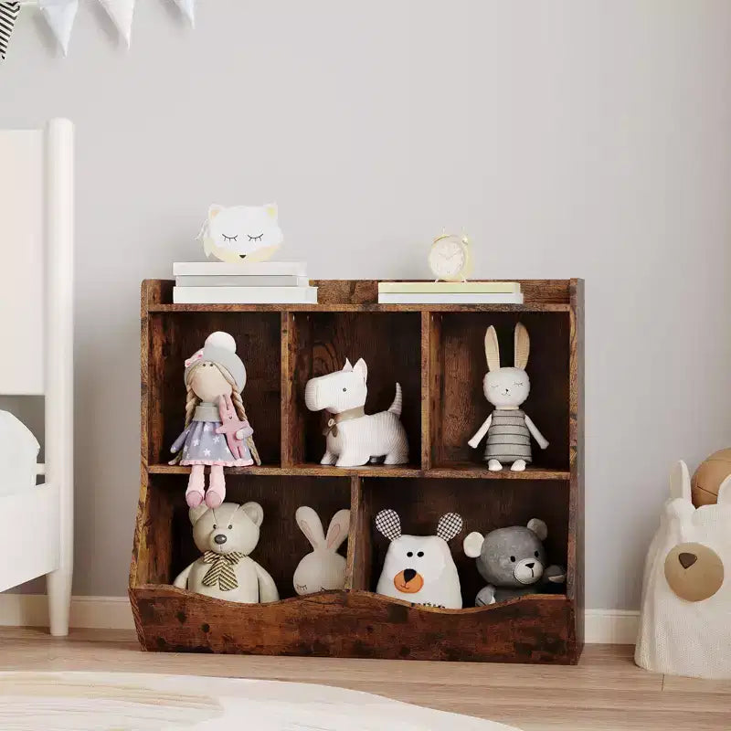 Organisateur de rangement et étagère en bois, porte-livres pour crèche, armoire pour maternelle, salle de jeux ou chambre (91,4 cm L x 29 cm l x 80 cm H)