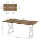 Table de salle à manger, table de salle à manger de cuisine de style ferme de 180 cm avec pieds en métal robustes, adaptée à la salle à manger, au salon et à l'extérieur.