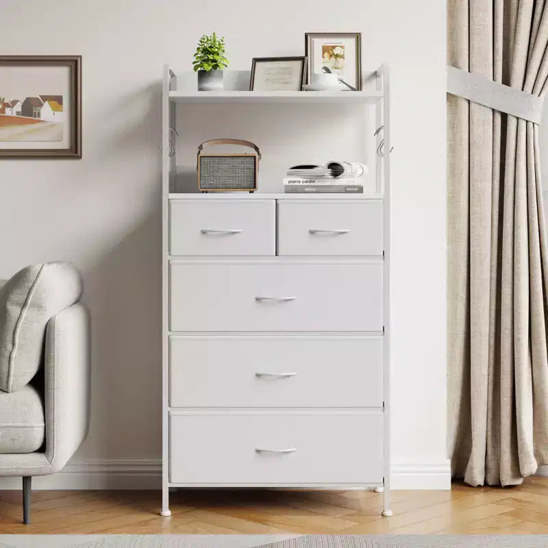 Commode à 5 tiroirs, Commode de chambre, Commodes et chiffonniers, Unité de rangement verticale en tissu pour placard, couloir, salon