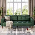 Canapé 3 places en similicuir de 83 po de large, avec sièges profonds, coussin à ressorts et 2 coussins de dossier amovibles, pour salon, chambre et bureau
