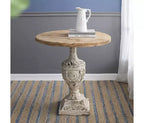GDFStudio Rosher French Country 30 Lightweight Concrete and Wood Round Dining Table