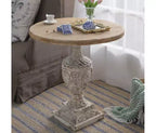Table de salle à manger ronde French Country 30 en béton léger et bois