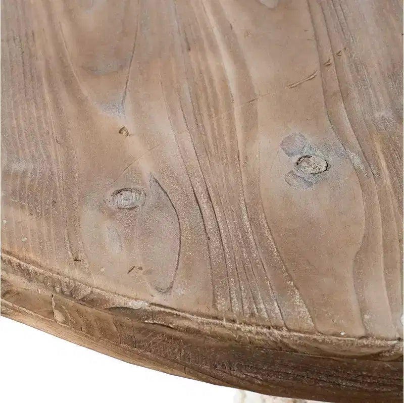 Table de salle à manger ronde French Country 30 en béton léger et bois
