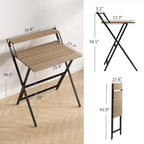 Bureau informatique pliable, bureau pliable avec étagère pour moniteur pour petits espaces, bureau à domicile, étude, montage facile